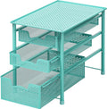 Simple Houseware Stackable 3 Tier Slide Basket Organizer Drawer, Turquoise by SimpleHouseware