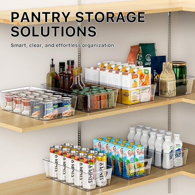 Simple Houseware 4 Pcs Kitchen Clear Bin Storage Organizer 15" x 8" x 3.75" - Image 7