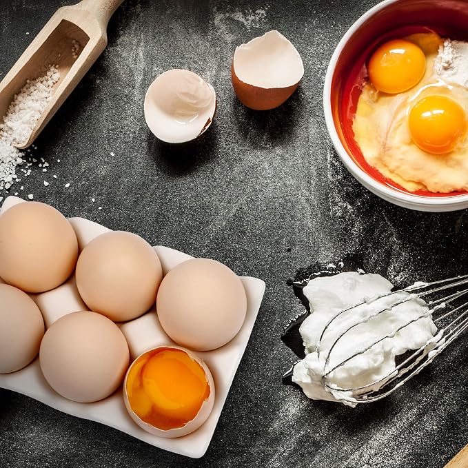6 Cups Egg Tray Serveware, Eggs Dispenser, Egg Holder Set Kitchen Restaurant Fridge Storage Decorative Accessory (White,2 pack) - Image 7