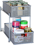 DecoBrothers 2 Tier Bathroom Storage Organizer with Pull-Out Drawer, Silver by DecoBrothers