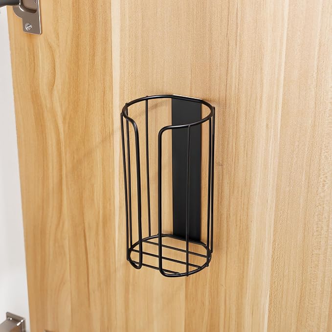 YIGII 3 Pack Adhesive Cabinet Organizer - Pantry Door Organizer Bin Holder for Tupperware Lid Kitchen, Black Stainless Steel - Image 4