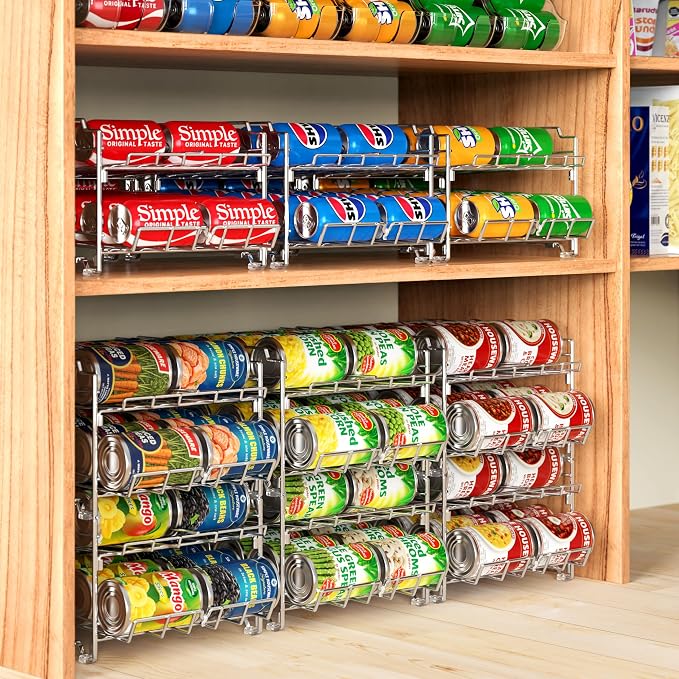 Simple Houseware Dual Row Front Loading Can Dispenser, Chrome - Image 6