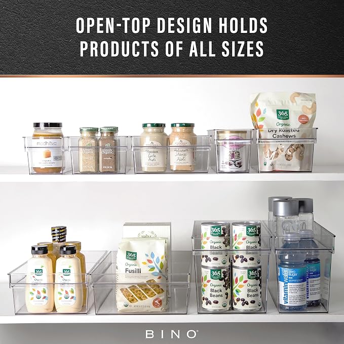 BINO | Plastic Storage Bins, Medium - Deep | THE HANDLER COLLECTION | Multipurpose Organizer Bins | Kitchen Pantry Organizers and Storage | Clear Containers for Organizing Home | Freezer Organizer - Image 5