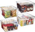 ClearSpace Plastic Storage Bins with Lids, Pantry Organizer, XL, 4 Pack | Plastic storage bins with lids for pantry organization and refrigerator storage by ClearSpace