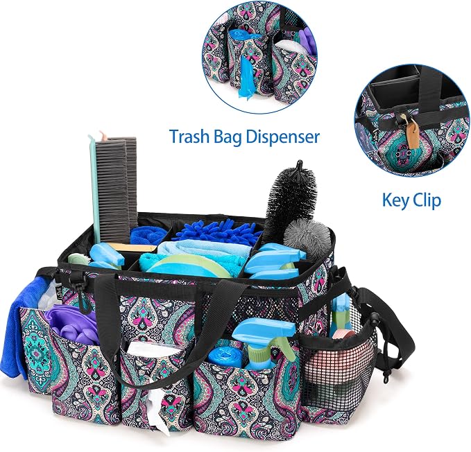 LoDrid Wearable Cleaning Caddy Bag with 4 Foldable Dividers, Totem | Cleaning Supply Organizer with Shoulder Strap and Side Handles for Cleaners & Housekeepers - Image 4