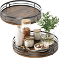 LAMU 2 Pack 10'' 12'' Lazy Susan Turntable Organizer for Cabinet, Round Wood Lazy Susan for Table Top, Countertop, Pantry, Spice, Bathroom Vanity, Coffee, Decor by YourHome-OrganizationHelper