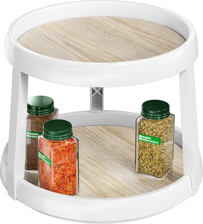 Simple Houseware 2-Tier Lazy Susan Spice Organizer, 10-Inch Diameter, Maple by SimpleHouseware