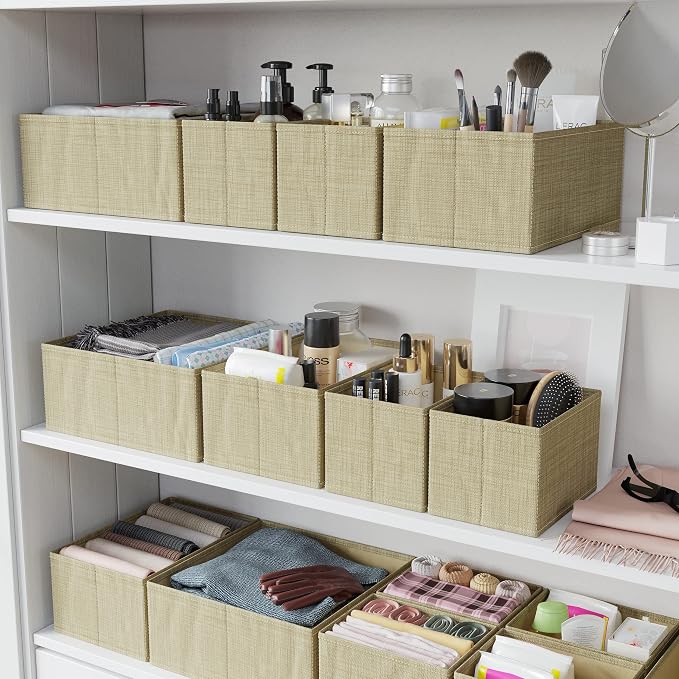 Drawer Organizer Clothes Set of 12 Beige - Dresser Organizer For Nursery, Bedroom, Closet - The Perfect Baby Clothes Organizers and Storage & General Nursery Organization or Dresser Drawer Organizers - Image 7
