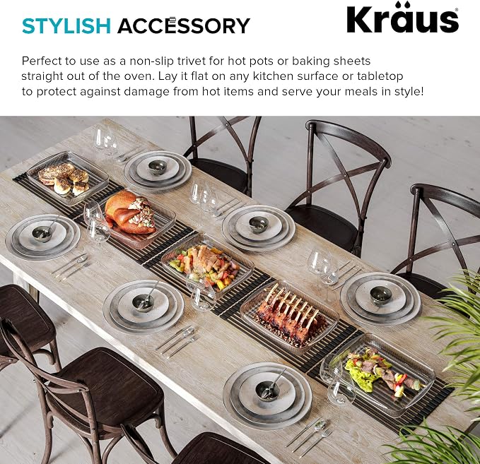 Kraus Multipurpose Workstation Sink Roll-Up Dish Drying Rack, Colander and Trivet in Red, KRM-11RD - Image 10