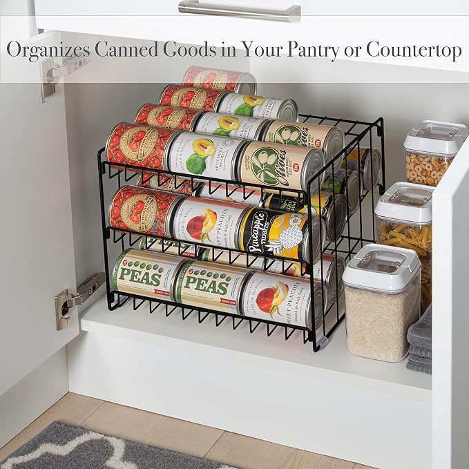Kitchen Details 3 Tier Can Organizer | Canned Food Storage Rack | Kitchen Cabinet and Pantry Organization | Holds 36 Cans | Space Saving | Onyx, 14.5 x 11.5 x 11 inches (Pack of 12) - Image 3