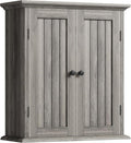 ChooChoo Bathroom Wall Cabinet with 2 Doors, Over The Toilet, Farmhouse | 8.8"D x 21.1"W x 24"H, Medicine Cabinet, Adjustable Shelves, Cupboard, Retro Grey by ChooChoo