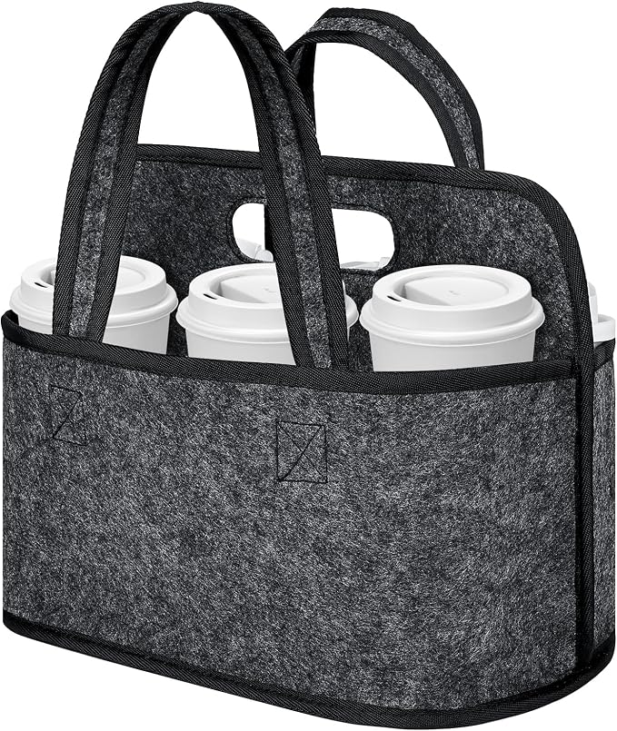Enlarged 6 Cups Drink Caddy, Drink Carrier with Handle, Water Bottle Caddy | Reusable drink carrier, Assembly-Free Drink Caddy Portable Drink Carrier, Cup Holder Bag Drink Holder for Car, Delivery by RESOVO