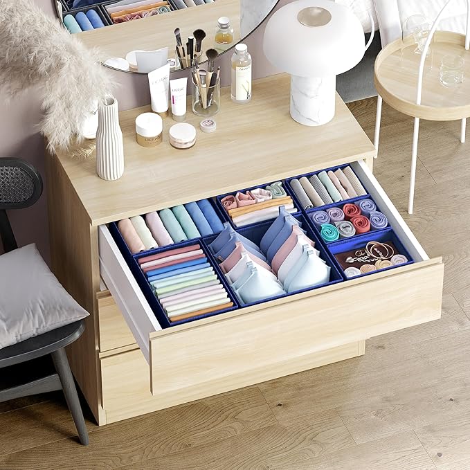 Drawer Organizer Set of 12 - Navy Dresser Organizer for Nursery, Bedroom & Closet - Image 5