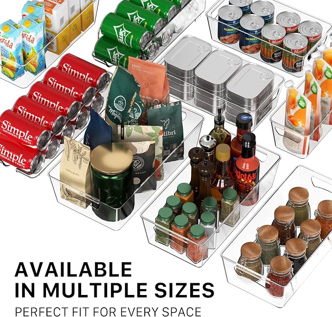 Simple Houseware 4 Pcs Kitchen Clear Bin Storage Organizer 15" x 8" x 3.75" - Image 8