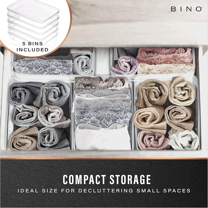 BINO | Plastic Storage Bins, X-Small - 15 Pack | THE LUCID COLLECTION | Multi-Use Built-In Handles BPA-Free Clear Storage Containers | Fridge Organizer | Pantry & Home Organization - Image 3