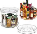 Sorbus 9 Inch Clear Lazy Susan Organizer Set, 2 Flat Turntable Organizer for Spice Organization for Cabinet, One 2 Tier Lazy Susan for Kitchen, Home, Office, Closet, Laundry Room Organization by Sorbus