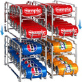 Simple Houseware 4-Pack Soda Can Stackable Rack Dispenser Organizer, Chrome | for Pantry/Refrigerator by SimpleHouseware