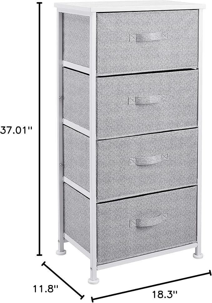 Amazon Basics Fabric 4-Drawer Storage Organizer Unit for Closet, Bedroom, White - Image 10