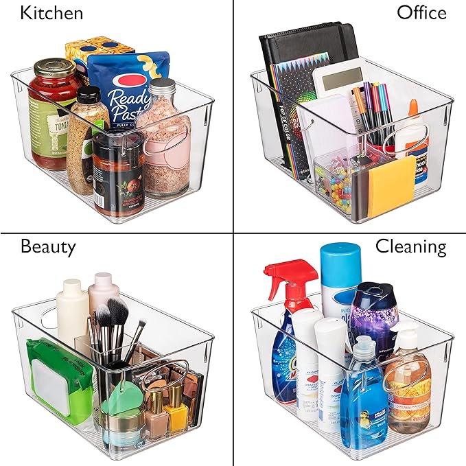 CLEARSPACE Plastic Storage Bins With lids – Perfect Kitchen Fridge Organizer, Pantry Organization, Cabinet Organizers (8 Pack) | Plastic storage bin with lid for pantry organization, refrigerator storage, and kitchen organization - Image 5