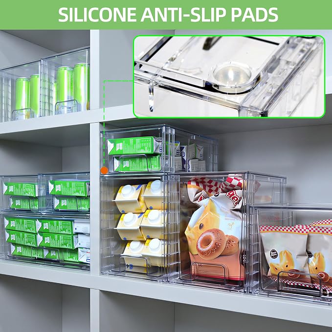 Wide Large Stackable Storage Drawers(3 Pack),Multi-purpose Clear Plastic Organizer Bins with Handles, Easy to Assemble for Bathroom Home Closet Under Sink Kitchen Pantry Medicine Cabinet - Image 4