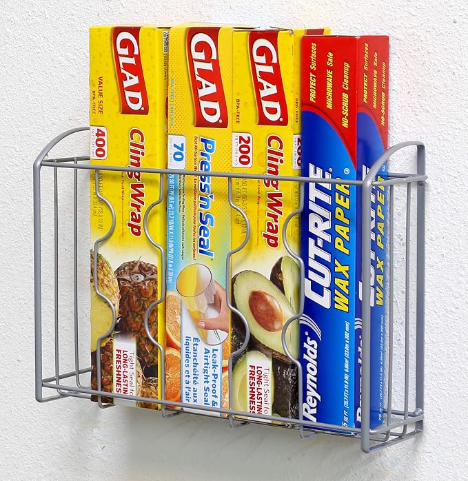 Simple Houseware Over Cabinet Door Organizer, Silver - Image 5