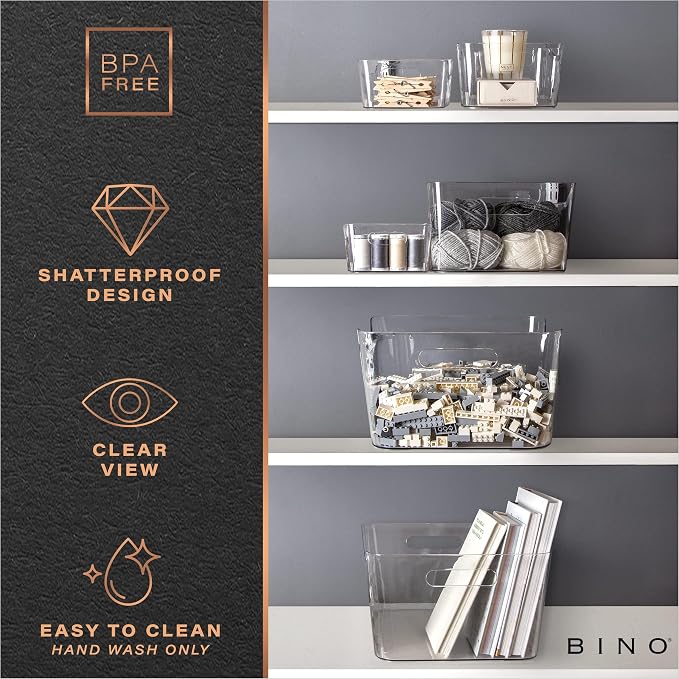BINO | Plastic Organizer Bins, Small - 4 Pack | The SOHO Collection | Multi-Use Plastic Bin | Pantry & Freezer Organizer Bin | Storage Containers | Bins for Home & Kitchen Org - Image 7