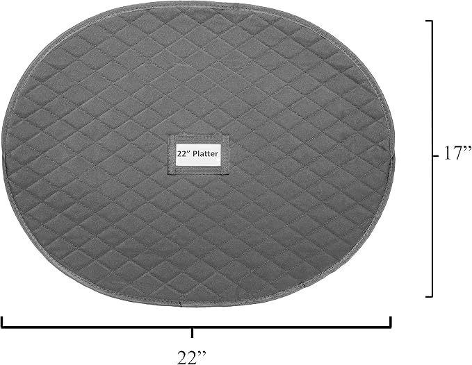 2 Pack - Large and Medium Platter Storage Cases - 20" x 15" and 22" x 17" - Gray - China Storage Containers for Plates and Serveware - Image 4