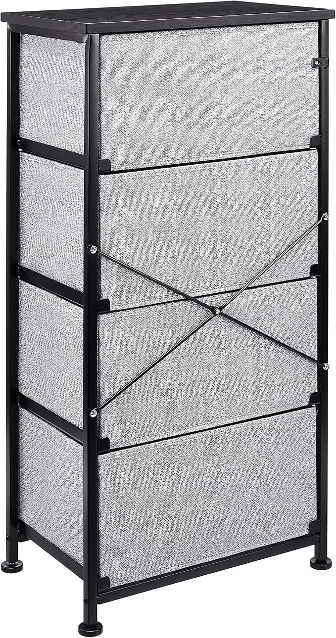 Amazon Basics Fabric 4-Drawer Storage Organizer Unit for Bedroom Closet, Black - Image 5