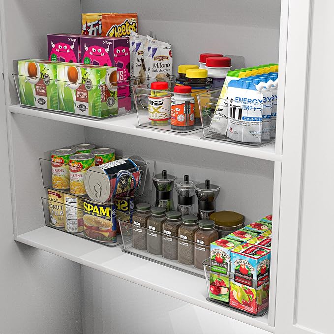 Simple Houseware Clear Fridge Organizer Bin Storage (12"x6"x3.4") | for Cabinet / Pantry / Refrigerator / Freezer / Kitchen - Image 4