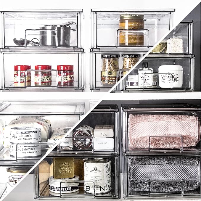 BINO | Stackable Storage Drawers, Large - Clear | THE CRATE COLLECTION | Storage Bins With Drawers | Bathroom Organizers | Under Sink Organizer | Vanity Cabinet Home Organization - Image 2