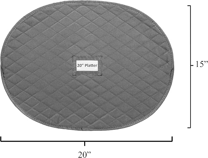 Platter Storage Case - 20" x 15" with Padded Interior and Label Holder - Gray - China Storage Containers for Plates and Charges - Image 2