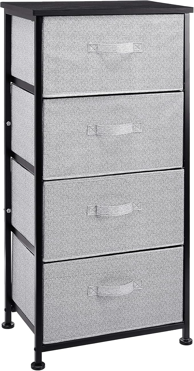 Amazon Basics Fabric 4-Drawer Storage Organizer Unit for Bedroom Closet, Black by AmazonBasics